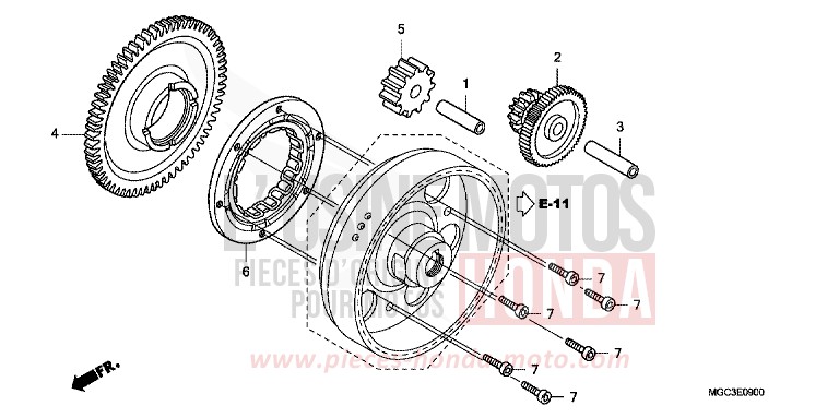 ANLASSERKUPPLUNG von CB1100 ABS PEARL MILKEY WHITE (NH162) von 2013